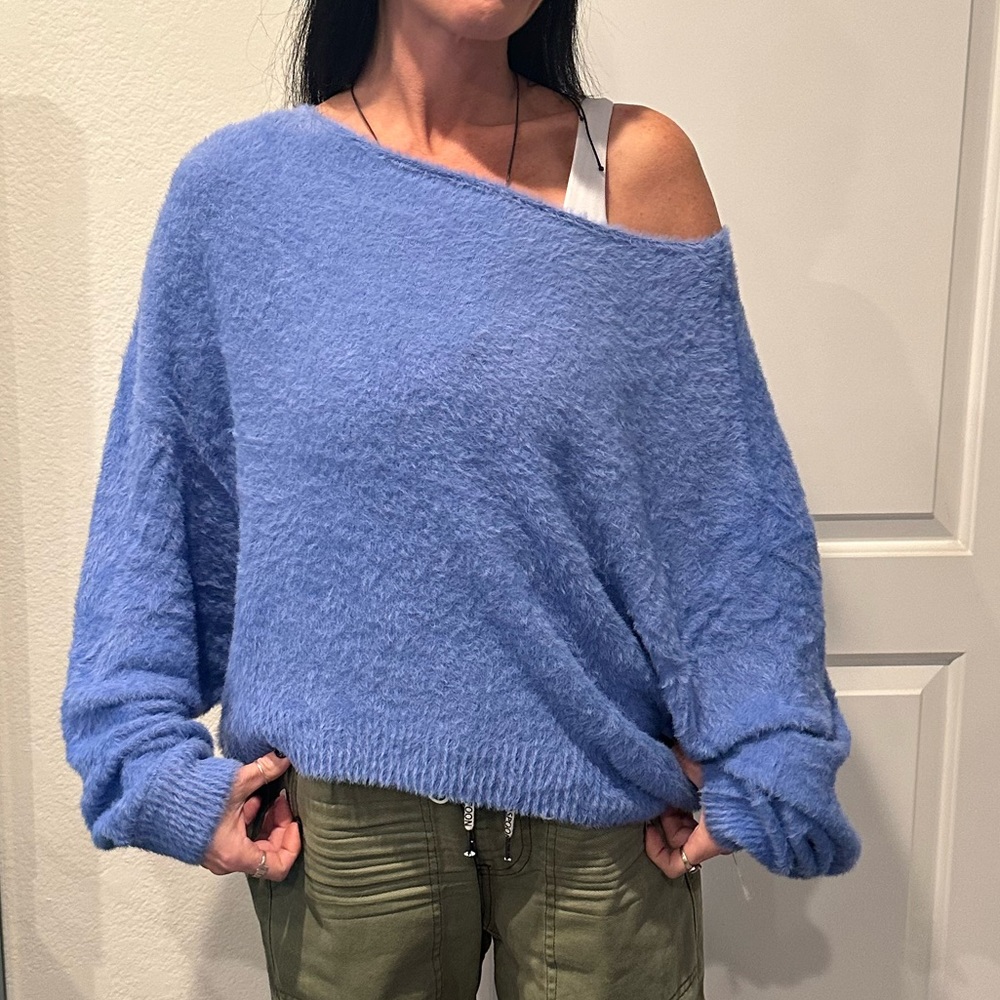 NWT Free People / FP One Cirilla sweater in Blue Iris / new;flawless - Picture 1 of 16